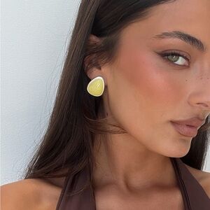 Princess Polly yellow Stone earrings 
90% reclaimed zinc alloy 10% resin